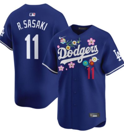 Roki Sasaki Jersey 11 Dodgers X Takashi Murakami 2025 Vapor Limited Stitched Royal