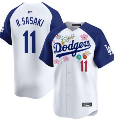 Roki Sasaki kanji Jersey 11 Dodgers X Takashi Murakami 2025 Vapor Stitched Alternate