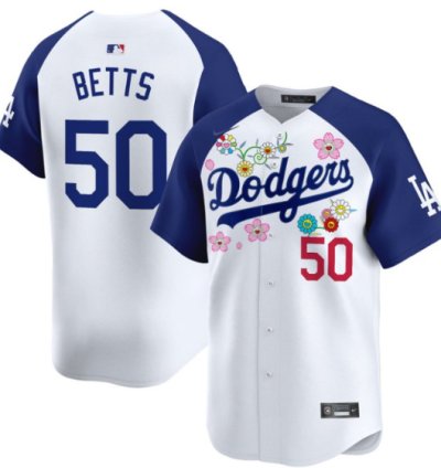 Mookie Betts Jersey 50 Dodgers X Takashi Murakami 2025 Vapor Limited Stitched Alternate
