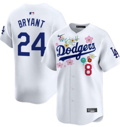 Kobe Bryant Jersey 24 Dodgers X Takashi Murakami 2025 Vapor Limited Stitched White