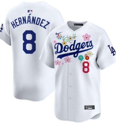 Kike Hernandez Jersey 8 Dodgers X Takashi Murakami 2025 Vapor Limited Stitched White