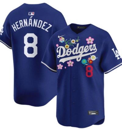 Kike Hernandez Jersey 8 Dodgers X Takashi Murakami 2025 Vapor Limited Stitched Royal