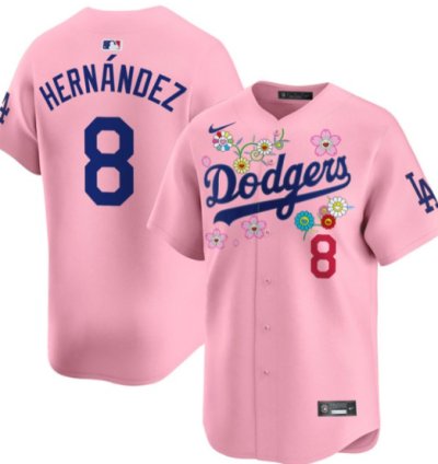 Kike Hernandez Jersey 8 Dodgers X Takashi Murakami 2025 Vapor Limited Stitched Cherry Blossom