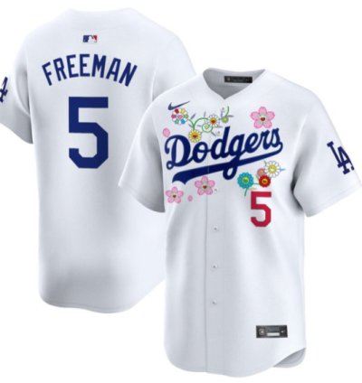 Freddie Freeman Jersey 5 Dodgers X Takashi Murakami 2025 Vapor Limited Stitched White