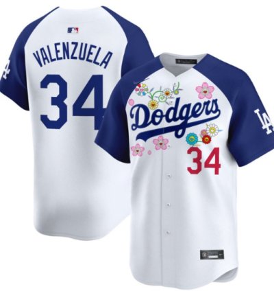 Fernando Valenzuela Jersey 34 Dodgers X Takashi Murakami 2025 Vapor Limited Stitched Alternate