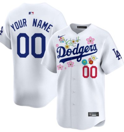 Custom Dodgers Jersey Takashi Murakami 2025 Vapor Premier Limited Stitched White