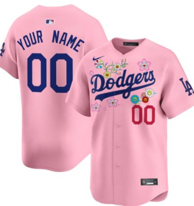 Custom Dodgers Jersey Takashi Murakami 2025 Vapor Premier Limited Stitched Cherry Blossom