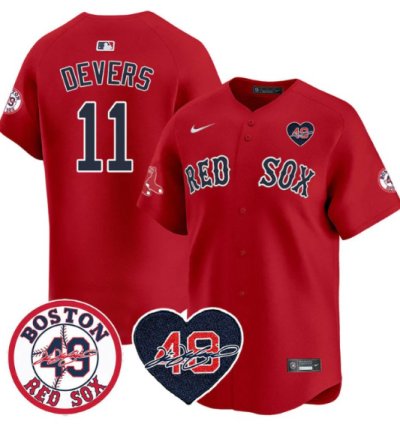 Rafael Devers Jersey 11 Boston Red Sox Tim Wakefield Memorial Patch Stitched Red