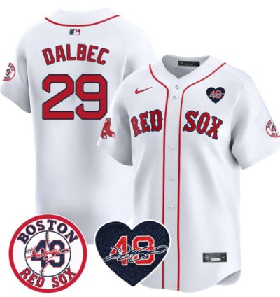Bobby Dalbec Jersey 29 Boston Red Sox Tim Wakefield Memorial Patch Stitched White