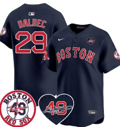 Bobby Dalbec Jersey 29 Boston Red Sox Tim Wakefield Memorial Patch Stitched Navy