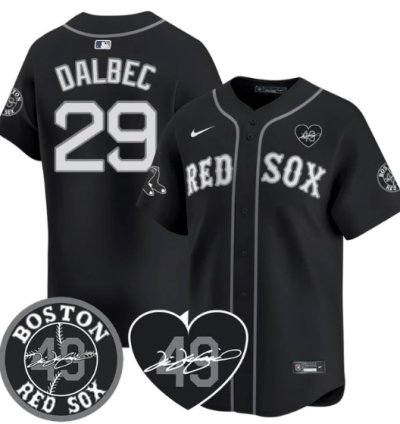 Bobby Dalbec Jersey 29 Boston Red Sox Tim Wakefield Memorial Patch Stitched Black
