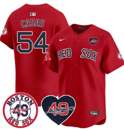 Triston Casas Jersey 54 Boston Red Sox Tim Wakefield Memorial Patch Stitched Red