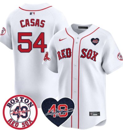 Triston Casas Jersey 54 Boston Red Sox Tim Wakefield Memorial Patch Stitched White