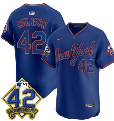 Jackie Robinson Jersey 42 New York Mets 2025 Road Alternate Stitched Roya
