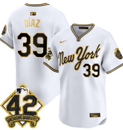 Edwin Díaz Jersey 39 New York Mets 2025 Jackie Robinson Patch Road Alternate Stitched Royal