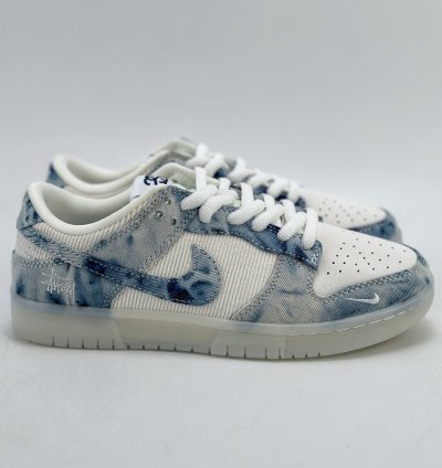 280 Nike Sb Dunk Low X Stussy White Blue Denim Jh8039-937