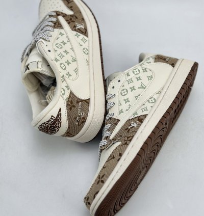 280 Air Jordan 1 Retro Low X Louis Vuitton X Travis Scott Three-party Joint Full