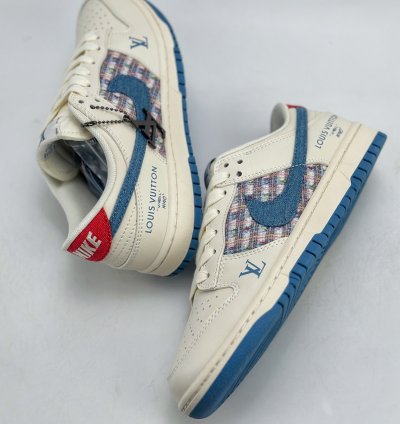 280 Nike Sb Dunk Low X Louis Vuitton White And Blue Chanel Style Xx2025-323 - Pu