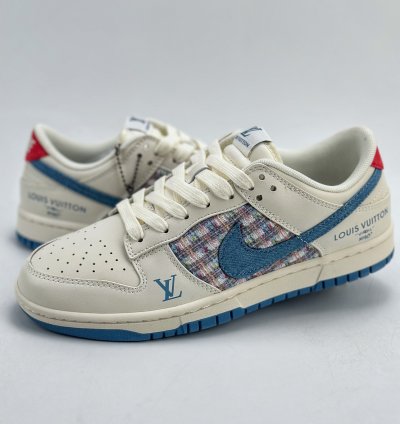 280 Nike Sb Dunk Low X Louis Vuitton White And Blue Chanel Style Xx2025-323 - Pu