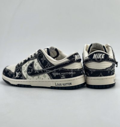 280 Nike Sb Dunk Low X Louis Vuitton White And Black Denim Sj2068-256 -