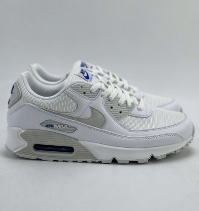 190 Nike Air Max 90 Photo Blue Pure White Retro Wear-resistant Low-top Running S