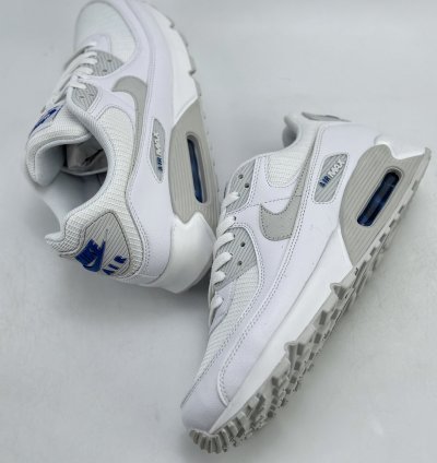 190 Nike Air Max 90 Photo Blue Pure White Retro Wear-resistant Low-top Running S
