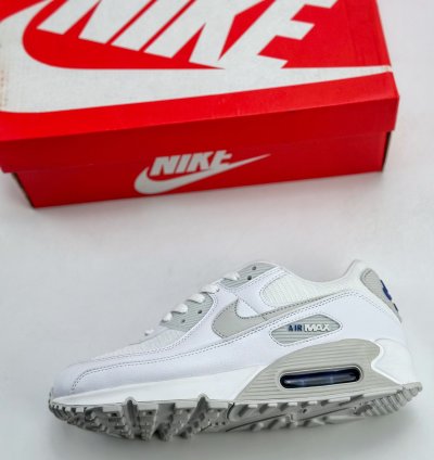 190 Nike Air Max 90 Photo Blue Pure White Retro Wear-resistant Low-top Running S