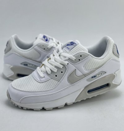 190 Nike Air Max 90 Photo Blue Pure White Retro Wear-resistant Low-top Running S