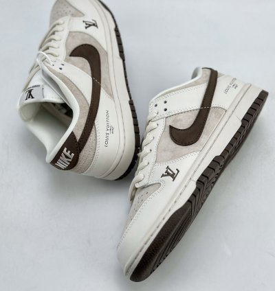 180 Nike Sb Dunk Low X Louis Vuitton White Brown Lv6188-001 -