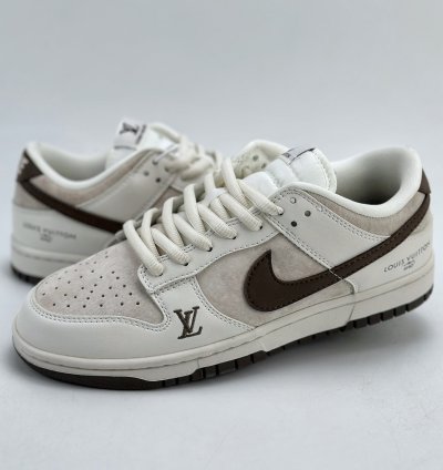 180 Nike Sb Dunk Low X Louis Vuitton White Brown Lv6188-001 -