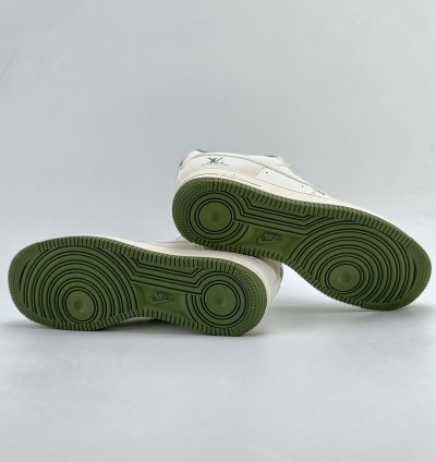 260 Nike Air Force 1 Low 07 X Louis Vuitton White And Green Double Hook Xz6188-0