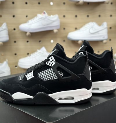 450 Jordan Aj4 Mid-top Retro Casual Sports Culture Basketball Shoes Matte Black