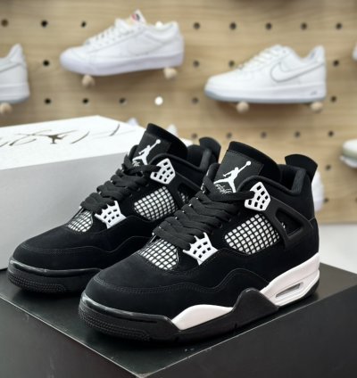 450 Jordan Aj4 Mid-top Retro Casual Sports Culture Basketball Shoes Matte Black