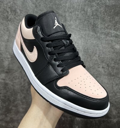 180 Air Jordan Aj1 Low Low-top Black And Pink Low-top 553558-034 -