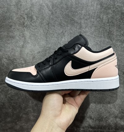 180 Air Jordan Aj1 Low Low-top Black And Pink Low-top 553558-034 -