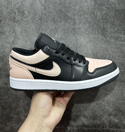 180 Air Jordan Aj1 Low Low-top Black And Pink Low-top 553558-034 -