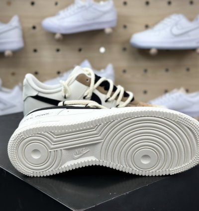 260 Nike Air Force 107 Lowwhitekhakiblackgraffiti Air Force One Sneakers Leathe