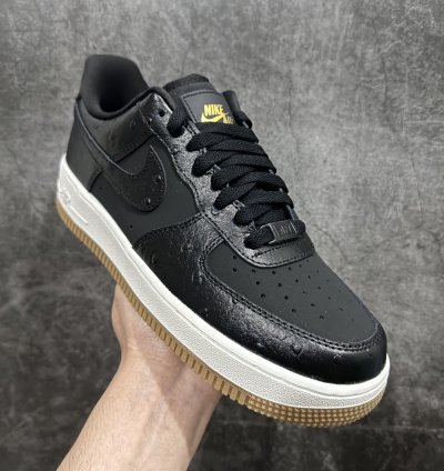 200 Wmns Air Force 1 07 Lx Black And White Crocodile Pattern Dz2708-002 -