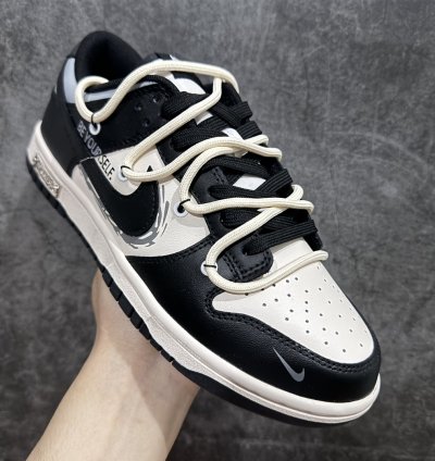 260 Nike Dunk Low Metal Punk Black White Gold Dd1391-100 - Pu