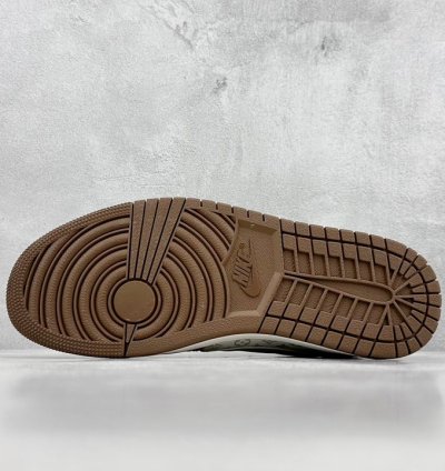 280 Lv X Air Jordan 1 Low Light Brown Print Sj2068-102 -