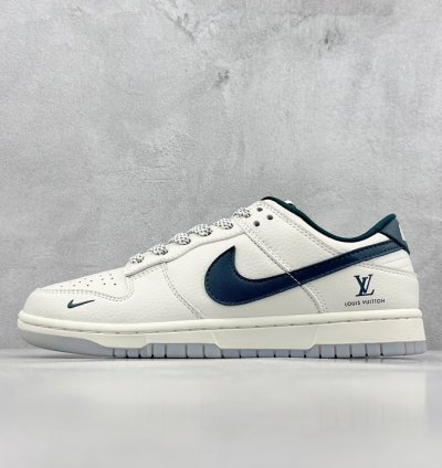 280 Nike Sb Dunk Low X Louis Vuitton White Navy Blue Starry Sky Cf3688-004 -