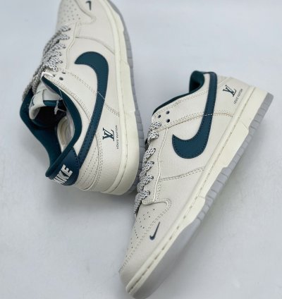 280 Nike Sb Dunk Low X Louis Vuitton White Navy Blue Starry Sky Cf3688-004 -34