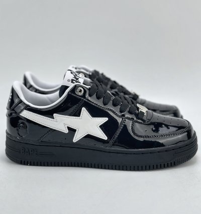200 Nike Air Force 1 Low 07 X Bape Black And White Patent Leather 1k30191302 -