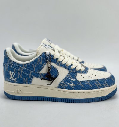 260 Nike Air Force 1 Low 07 X Mlb White Blue Denim Hd1968-028