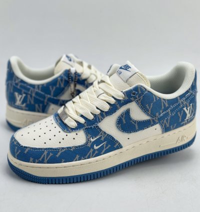 260 Nike Air Force 1 Low 07 X Mlb White Blue Denim Hd1968-028