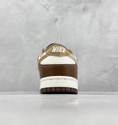 200 St Version Nike Dunk Low Gs Brown Plaid White And Brown Stitching Fv3653-191