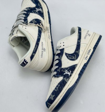 280 Nike Sb Dunk Low X Louis Vuitton White Blue Denim Xo3802-33509