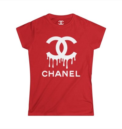 Chanel Drip Womens Softstyle Tee Red Made In Usa Stylish Comfy