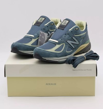 U990al4 Auralee New Balance 990v4 Dusty Blue