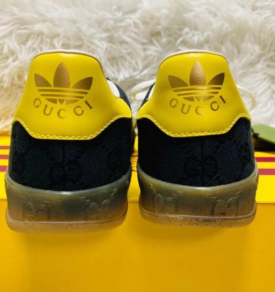 Gucci X Adidas Collaboration Gazelle Sneakers Black Color
